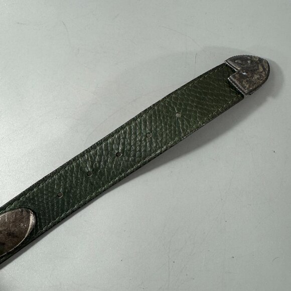Vintage 90s Jenny & The Boys Green  and Silver Western Belt, M main image 6